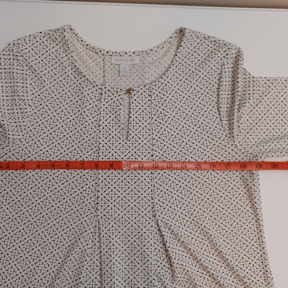 Women's Charter Club Black and White Poka Dot Peated in the Center Tunic Size M - Picture 8 of 9